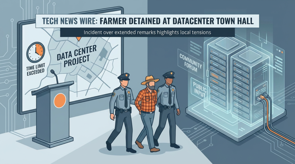 Farmer Arrested for Speaking Too Long at Datacenter Town Hall