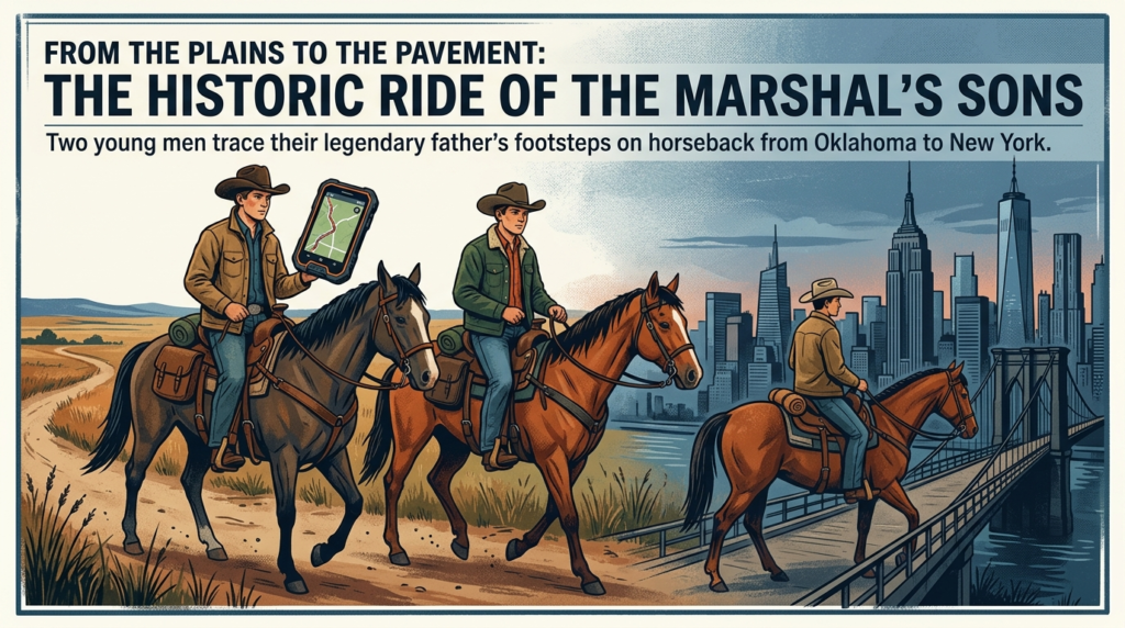 Young sons of legendary U.S. marshal ride horseback from Oklahoma to New York