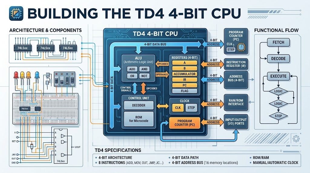 Build Your Own TD4 4-Bit CPU in 2026: A Complete Guide — illustration for Building the TD4 4-Bit CPU