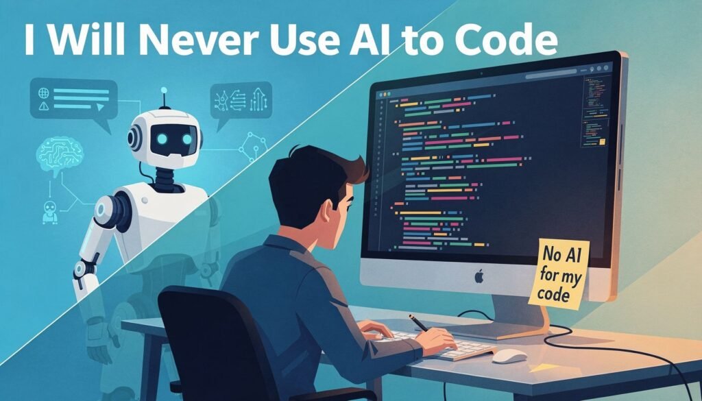 Why I Will NEVER Use AI to Code (2026 Reasons) — illustration for I Will Never Use AI to Code