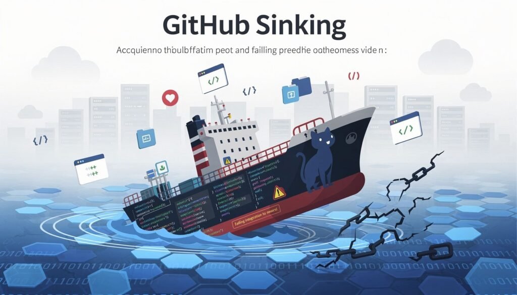 GitHub Sinking? The 2026 Developer Exodus & Alternatives — illustration for GitHub Sinking